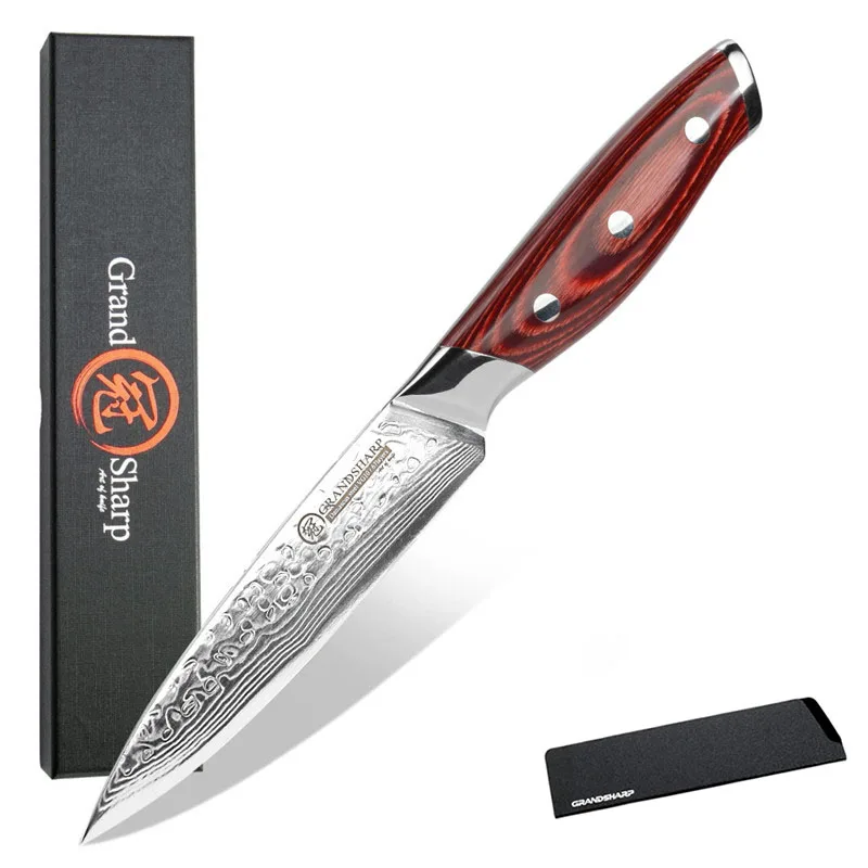 Дамасские кухонные ножи GRANDSHARP 5 дюймов универсальный нож vg10 японские инструменты