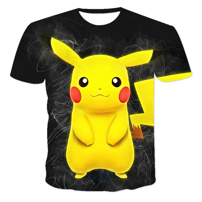 

Babyspring and summer new boys and girls 3D pattern short-sleeved T-shirt O-neck teenagers magical hip-hop cartoon Dongman4T-14T