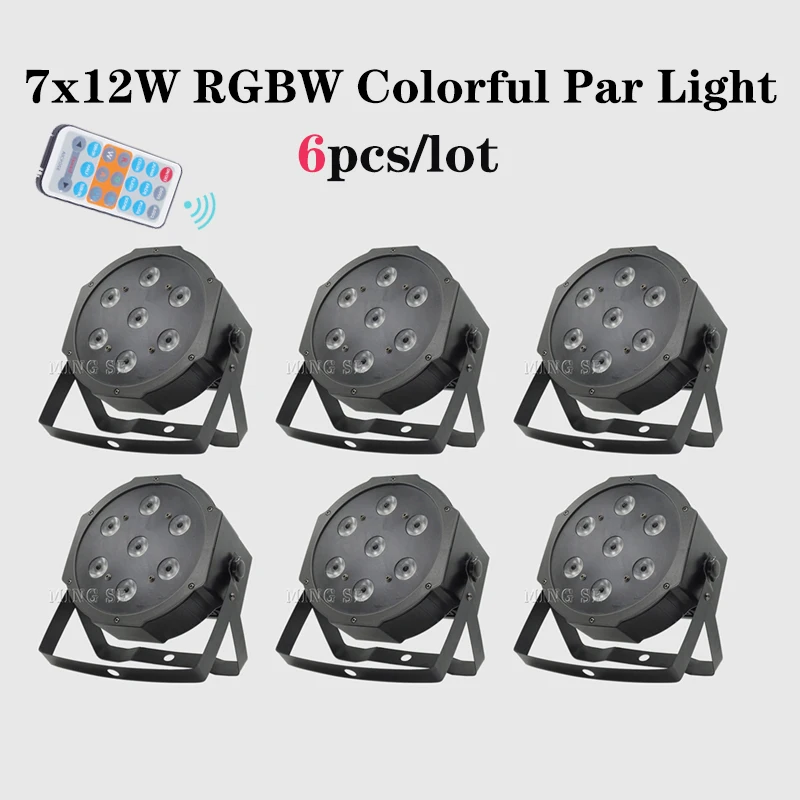 6 шт./лот 7x10 Вт светодиодные прожекторы RGBW 4 в 1 плоский светодиодный прожектор dmx512