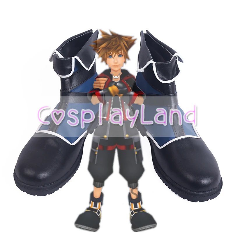 

Ботинки для косплея Kingdom Hearts Sora мужские, обувь для костюмированной вечевечерние, аксессуары на заказ, обувь для Хэллоуина