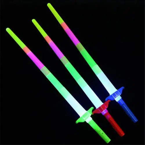 Retractable LED Light Flashing Glow Sticks Wands Toys Party Wedding Decoration multifunction lighting perfect gifts - Цвет: Random Color