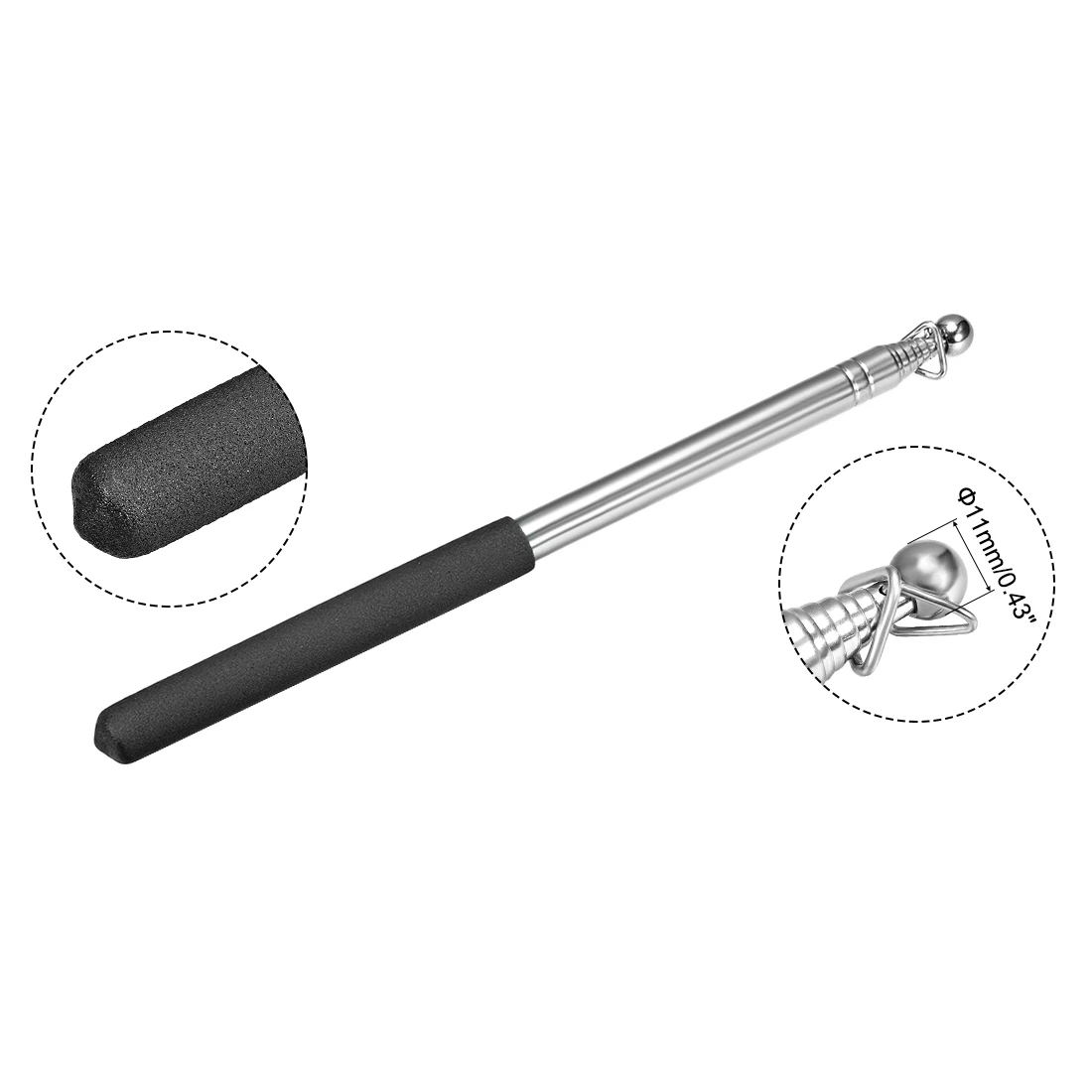 

uxcell Telescopic Handheld Flagpoles Telescopic Guide Flag Pole Teaching Pointer for Tour Black 4.6FT 1.4M