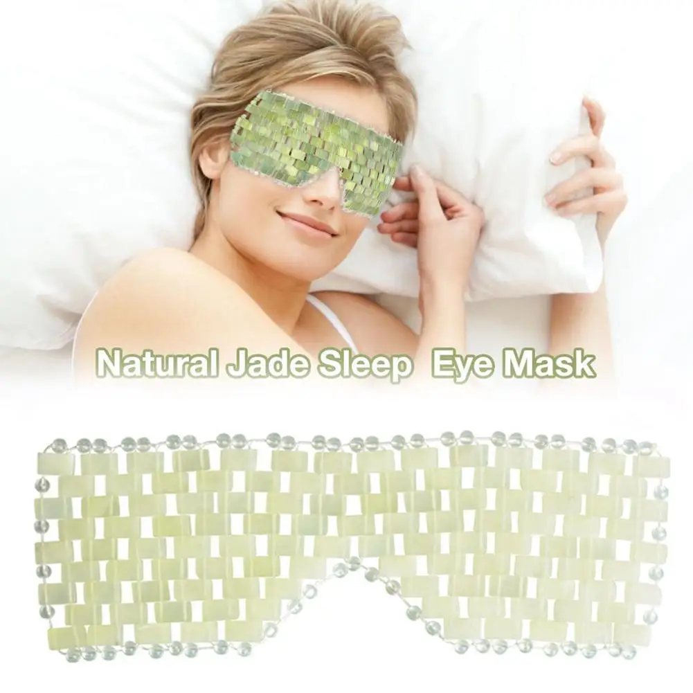

Natural Jade Eye Mask Cooling Jade Sleep Eye Mask Massager Therapy Jade Stone Anti Aging Shade Cover Relaxation Gift