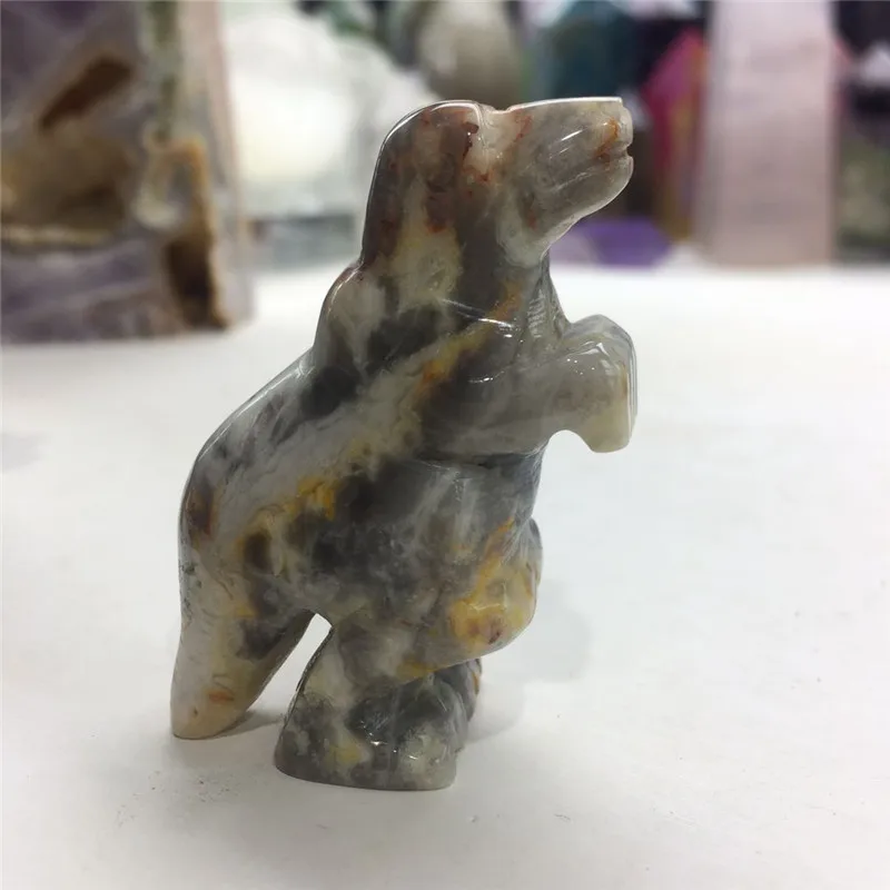 

Agate jade dinosaur small ornaments stone carving art jewelry