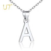 u7 925 sterling silver 26 letters pendant cute choker chain with monogram charm tiny initial necklace for women girls sc203