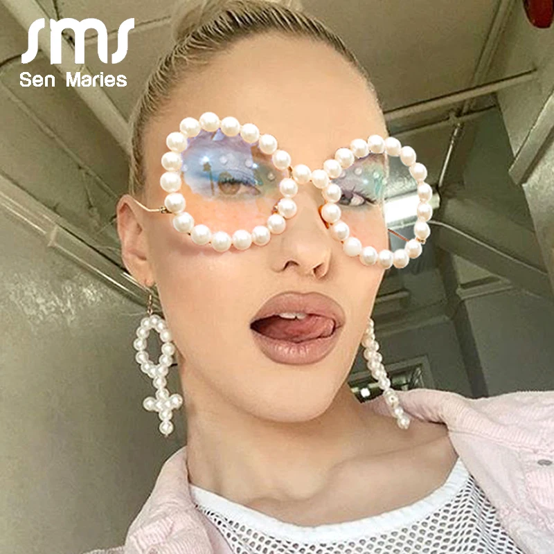 Винтажные женские очки с жемчугом оправа 2020 Роскошные волнистые кошачий глаз