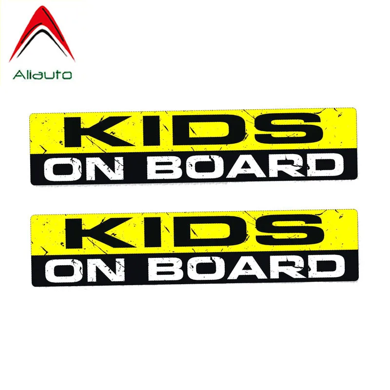 

Aliauto 2 X Warning Car Sticker KIDS ON BOARD Body Personality Reflective Decal Waterproof Sunscreen PVC FOR Mercedes,19cm*4cm