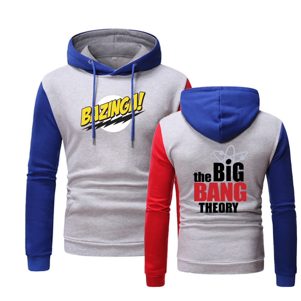 Мужская толстовка с капюшоном черная Повседневная Толстовка принтом теории