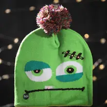 Хэллоуин Светодиодный светящийся головной убор вязаные шапочки