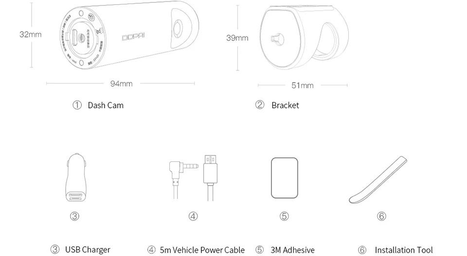 Глобальная версия Xiaomi DDPai MiniONE DaSh camera sony IMX307 HD DVR рекордер ночного видения Android g-сенсор ночная версия