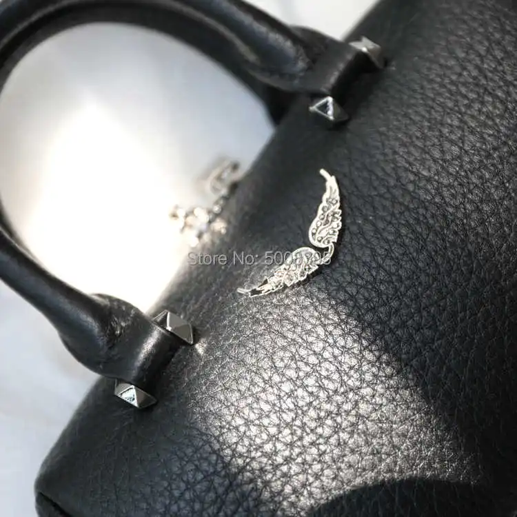 vender Bolsa De Descanso De Couro Do Plutônio Rachado Da Forma Preta Da Mulher Com Alça De Ombro Ajustável Crossover