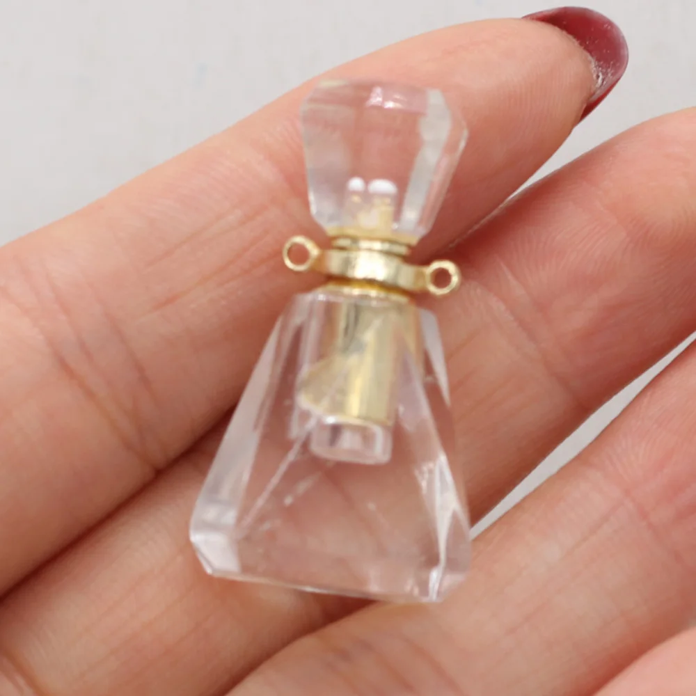 

Natural Gems Stone Essential Oil Perfume Bottle Pendant for Jewelry Accessories Making Necklace Pendant Gift for Women