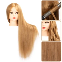 55 60cm doll head for hairstyles training mannequin head 85 real human hair for practice curl iron straighten hot tongs hairdre