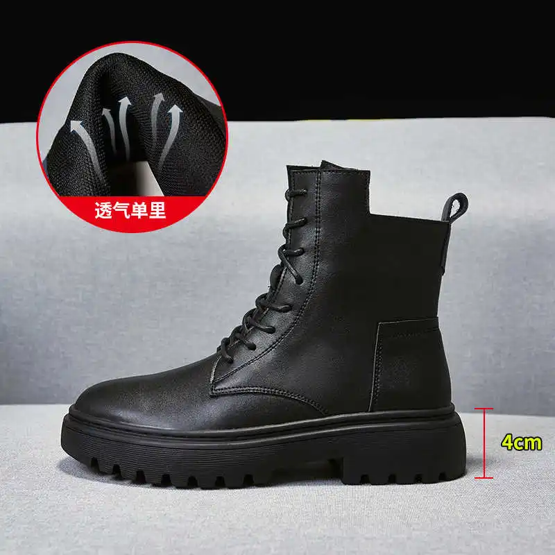 

Thick bottomed Martin boots women's British fashion cool boots autumn winter 2020 new single boot leather locomotive