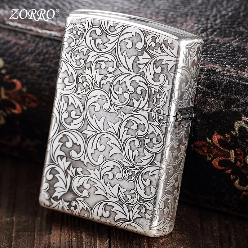 Оригинальная керосиновая Зажигалка Zorro, новинка, Ретро стиль, креативная, Стерлинговое Серебро, Танг, трава, ностальгия, индивидуальная, Мужская зажигалка