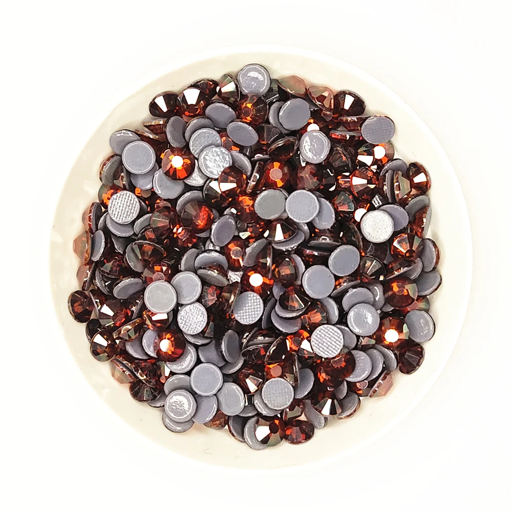 Высококачественные золотые стразы цвета шампанского с горячей фиксацией