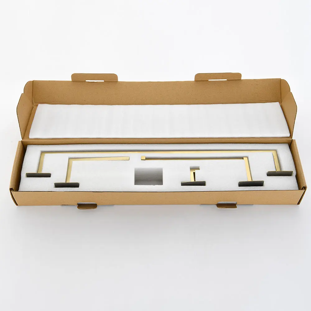 Золотистый набор аксессуаров для ванной комнаты бесплатный пробойник