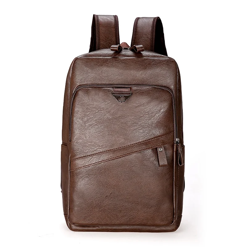 Dark Brown DIDA BEAR мужской рюкзак из искусственной кожи, большой рюкзак для ноутбука, мужской рюкзак, повседневная школьная сумка для подростков, высокое качество рюкзак мужской сумка мужская - Цвет: Dark Brown