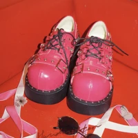 gururu rock hot girl original punk dark buckle gothic style platform leather shoes lolita shoes women heels