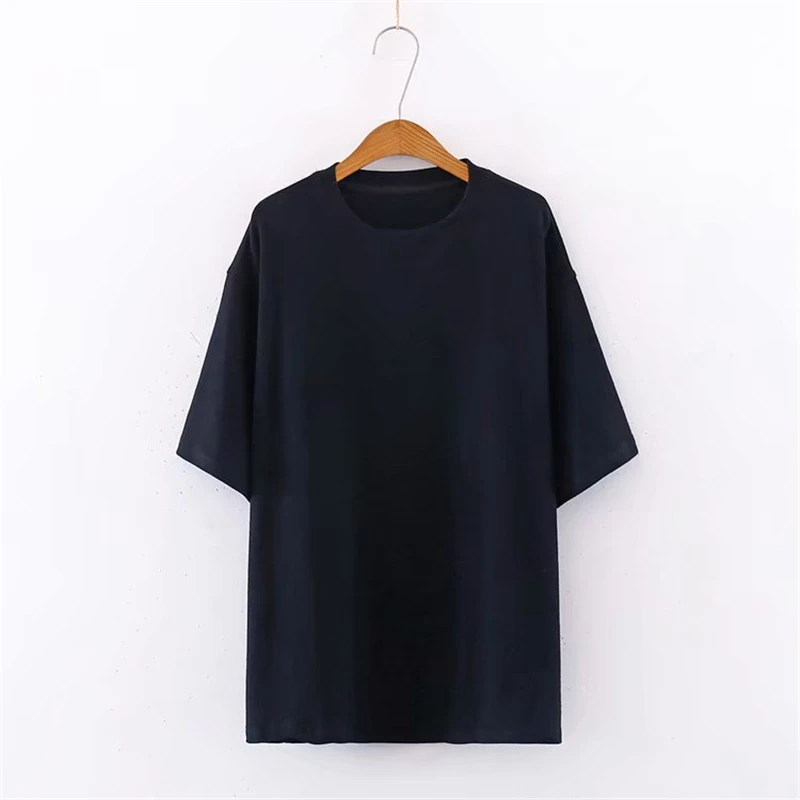 LUNDUNSHIJIA New Fashion Dragon Fruit Color Female Long T-shirt 2020 Spring Summer Casual Harajuku Cotton Loose T-shirts Women | Женская