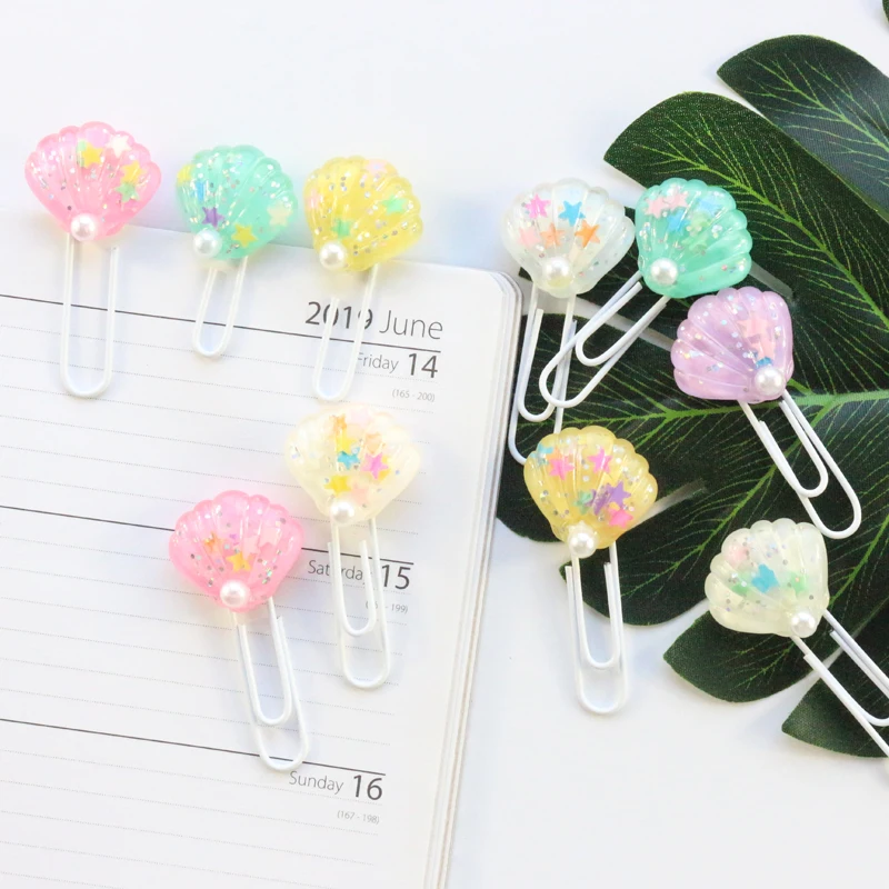 Domikee милые Креативные kawaii в виде ракушки офисные школьные скрепки набор закладок