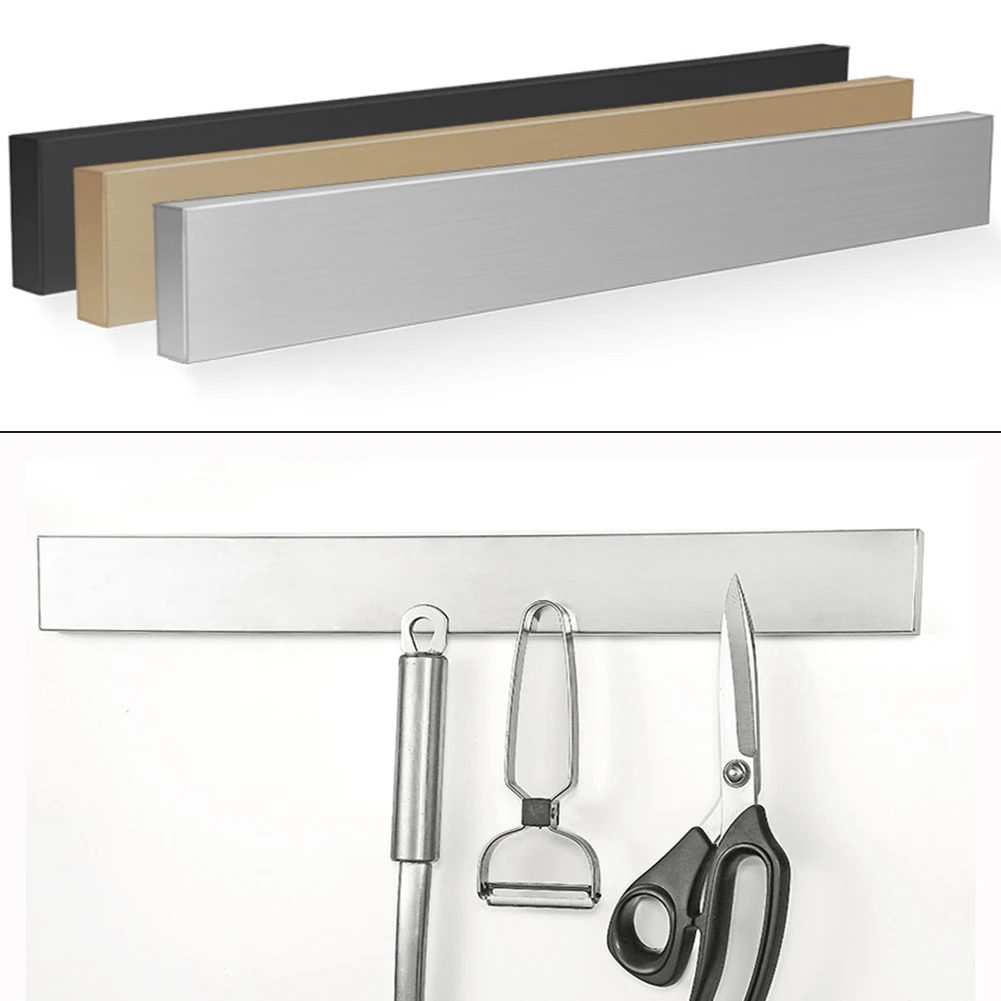 

40cm Organizer Spatulas Bar Wall Mounted Stainless Steel Home Colanders Kitchen Accessories Magnetic Cutter Holder Pots Pans