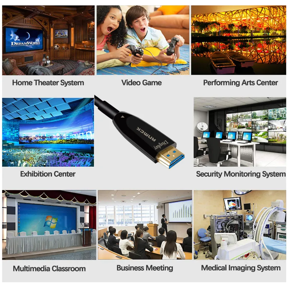 Anmck волоконно-оптический кабель HDMI 2,0 4 к 60 Гц Поддержка ARC 3D HDR 18 Гбит/с HDMI мужчин и мужчин для HD ТВ Проектор Монитор 10 м 15 м 20 м