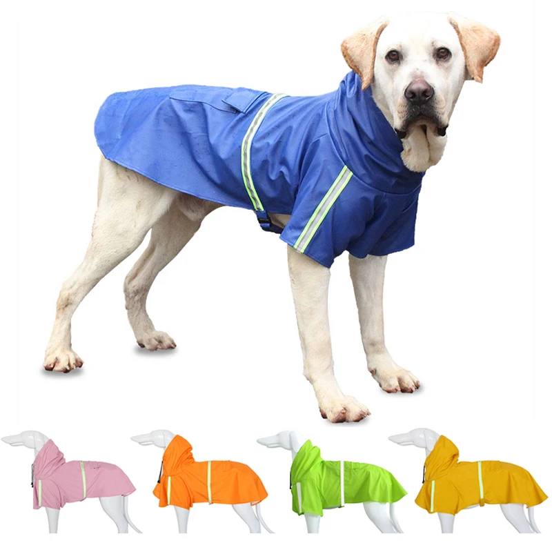 

Новый дождевик для собак, одежда для дождливой погоды для маленьких средних собак, водонепроницаемая куртка для домашних животных, для французского бульдога, светоотражающий дождевик S-5XL