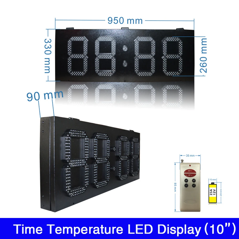 Светодиодные цифровые часы made10 уличные водонепроницаемые с дисплеем