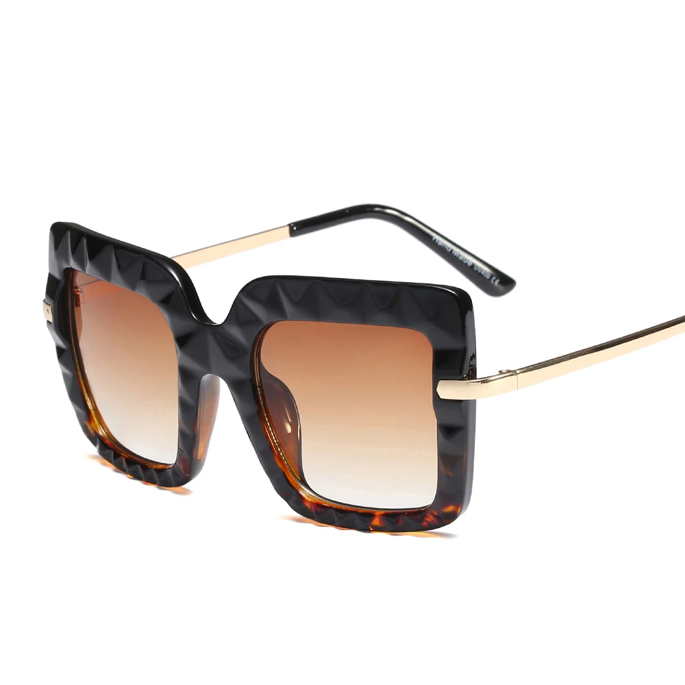 

Veshion Half Metal Square Sunglasses for Women Big Frame Oversized Sun Glasses for Women 2021 Summer Style Uv400 Hot Selling