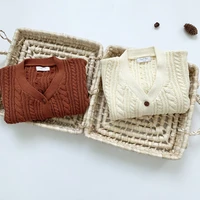 1 9y kids cardigans sweaters for girls boys knitted outerwear jacket toddler cotton coat solid color children sweater bc355
