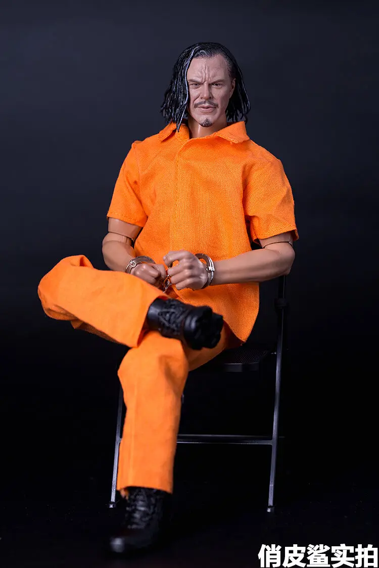 

1:6 Scale Orange Prison uniform suit Set ( shirt + blouse )For 12" Male Figure