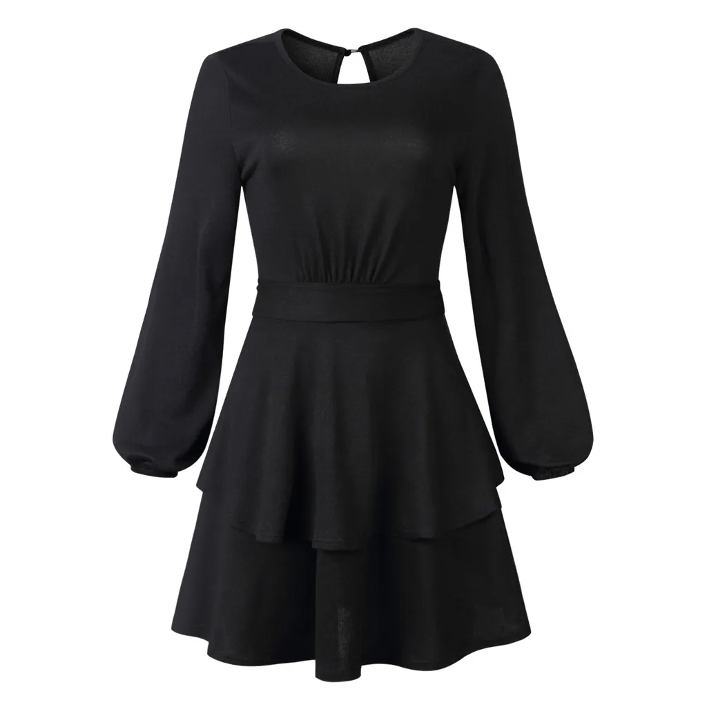 Hsu 828 горячая Распродажа большая акция Женское зимнее теплое трикотажное платье с