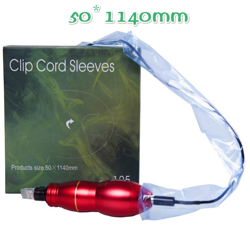 125 шт./упак. татуировки Клип шнур рукава Сумки поставить одноразовые чехлы для