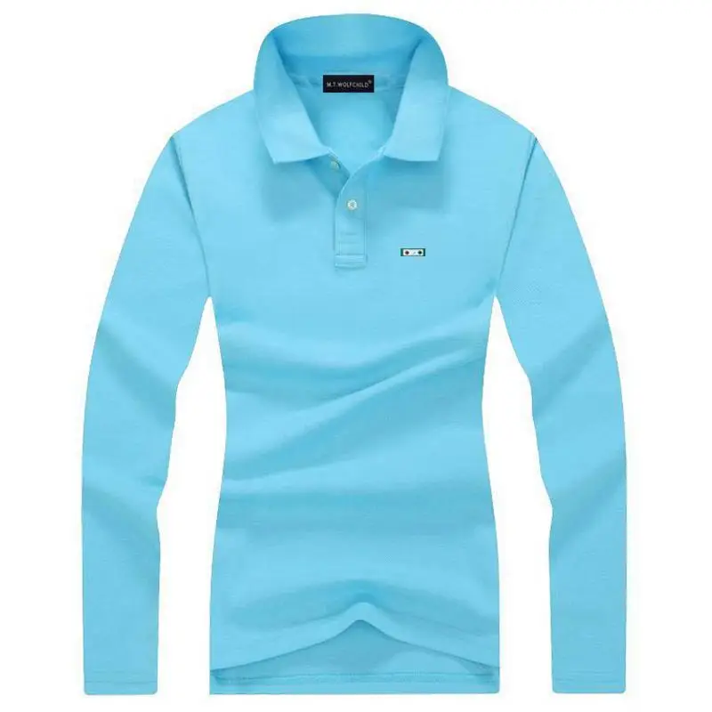 Высокое качество 2020 новые женские рубашки поло с длинным рукавом 100% хлопок