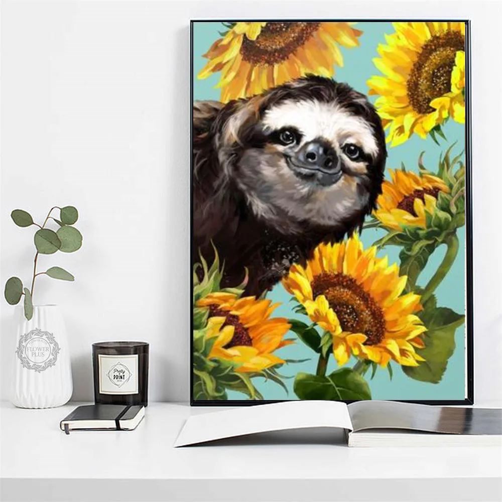 

Diamond painting embroidery cross stitch animal flower bush sloth mosaic full circle/square diamond rhinestone Nordic home decor