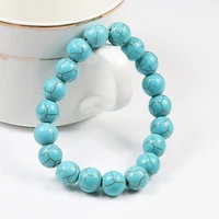 classic 6810mm natural stone beads bracelet blue beaded strand bracelets charm women yoga paryer jewelry homme pulseras