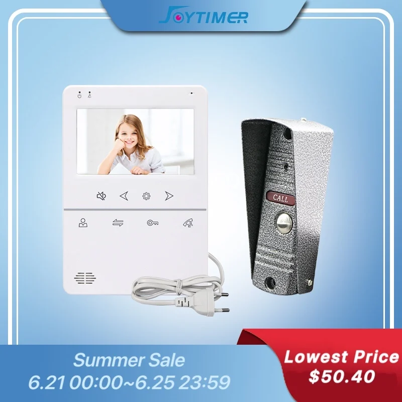 

Joytimer Video Door Phone Intercom Camera 4.3-Inch Video intercom Record Unlock DoorBell Pinhole Camera Security Control System