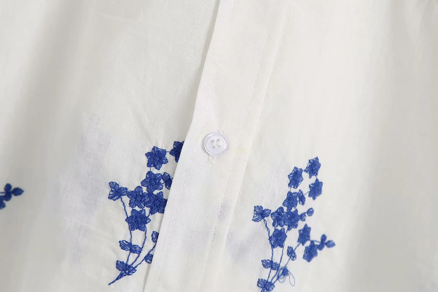 

2021 New Women Vintage Blue Floral Print Loose Smock Blouse Office Lady Pocket Patch Casual Shirt Chic Blusas Tops