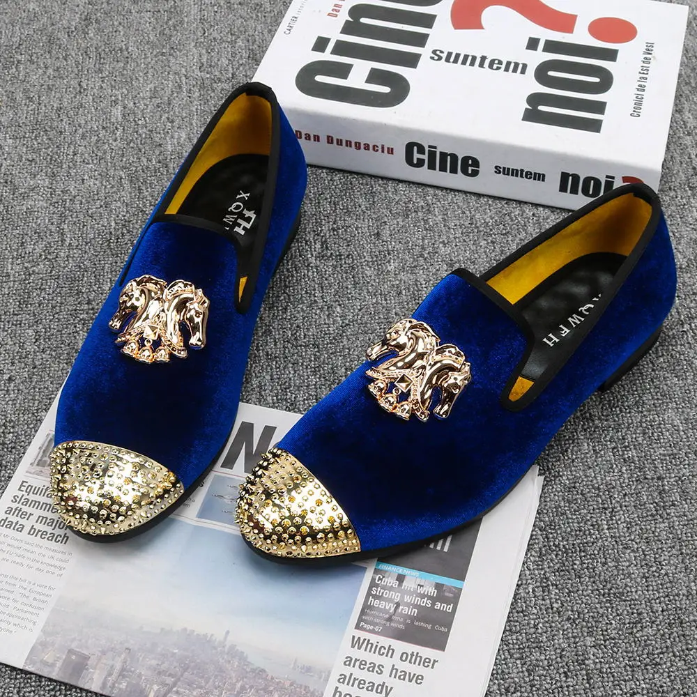 Мужские кожаные туфли с золотистой пряжкой коричневые повседневные деловые