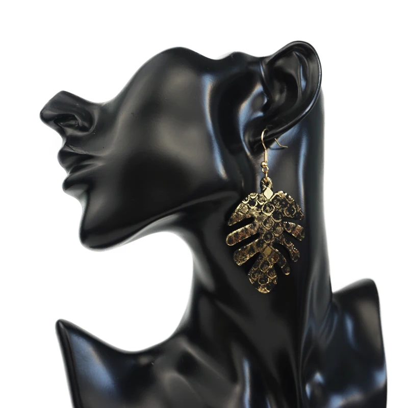 M &amp G кожаные серьги в форме листа для женщин золотистые зеленые фиолетовые