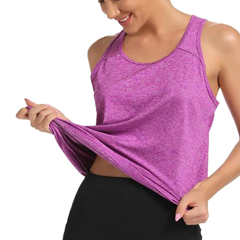 

Hot Sale Women Fashion Round Neck Sleeveless Solid Quick Dry Tank Top Vests Casual Sports Yoga Fitness Vest N66