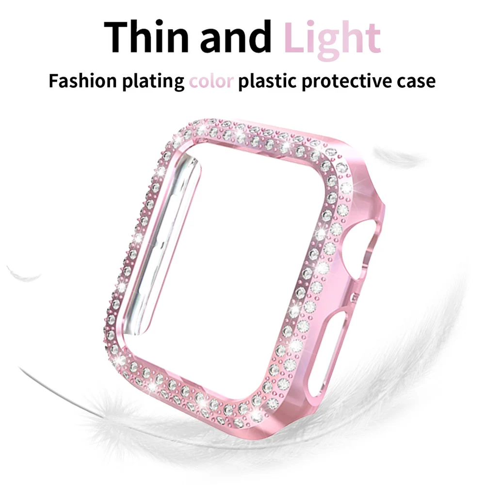 Luxury Bling Ultra 49mm 40mm 44mm 41mm 45mm Case for Apple Watch 8 Series 7 6 SE 5 4 3 Cover Diamond Bumper 38mm 42mm PC Frame