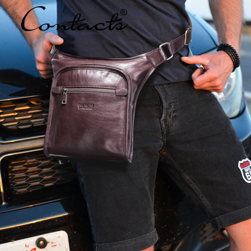 Поясная Сумка из натуральной кожи для мужчин многофункциональный дорожный