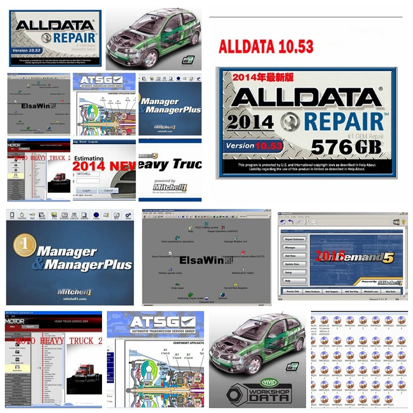 Лидер продаж 2021 Alldata V10.53 OD5 mit...ll 2015 программное обеспечение для ремонта