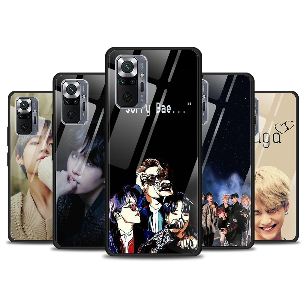 

Rap Rm Jimin Jin Suga Tempered Glass Cover For Xiaomi Redmi Note 10 10S 9 9T 9S 8T 8 9A 9C 8A 7 Pro Max Phone Case
