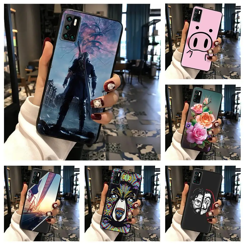 Милый черный чехол для телефона Cubot P40 женщин противоударный мягкий с рисунком из