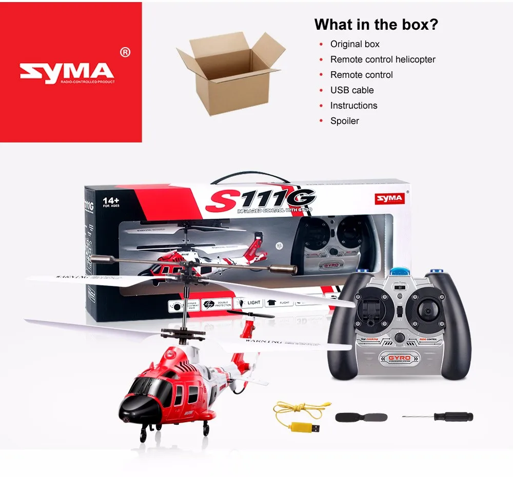 SYMA S111G гироскоп Электрический 3.5CH канал металлический мини микро Береговая охрана Agusta военный симулятор RC Вертолет Дистанционное управление RTF