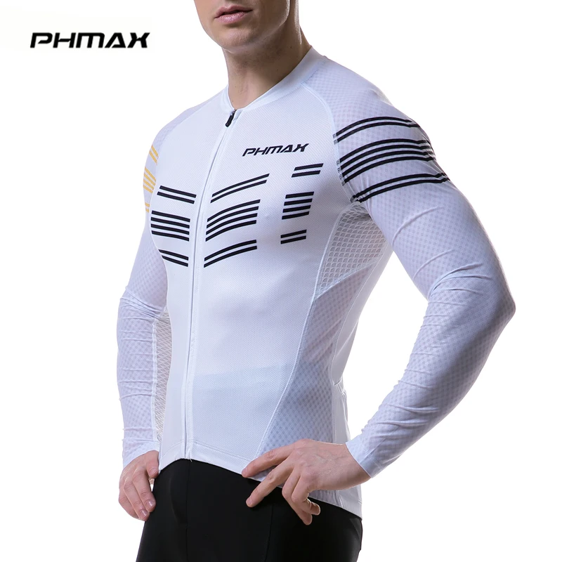 PHMAX длинный рукав Pro Велоспорт Джерси 100% полиэстер Maillot Ropa Ciclismo горный велосипед