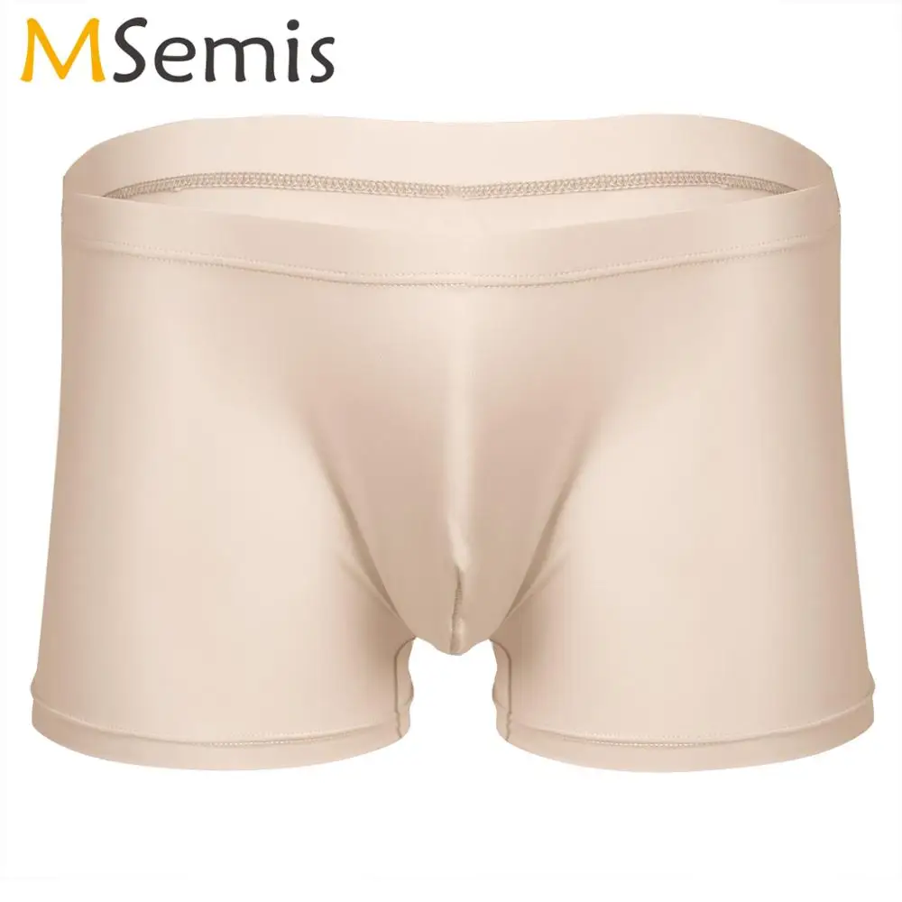Mens Lingerie Sexy Ice Silky Boxer Briefs Shorts Stretchy Jockstraps Underwear Male Gay Slips Knickers Sissy Bulge Pouch Panties |